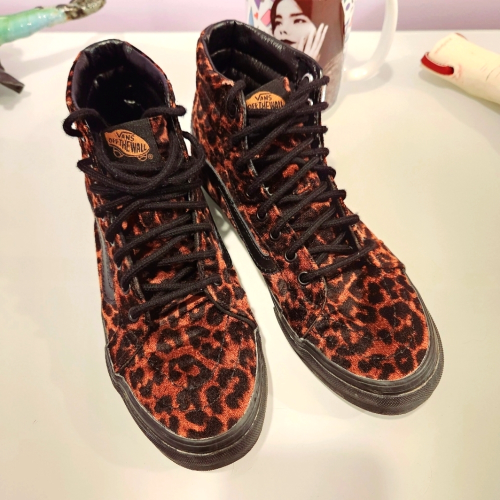 Vans Leopard Print High-Top Sneakers